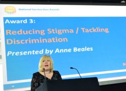 Anne Beales presents the Reducing Stigma / Tackling Discrimination award