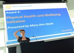 Mary-Ann Doyle presents the Physical Health and Wellbeing Initiative Award